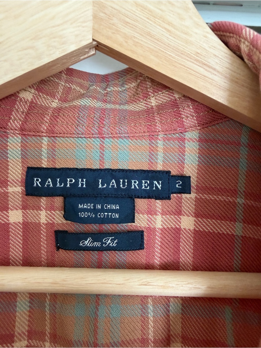 Ralph Lauren Rust Plaid Slim Fit Button-Up - Picture 5 of 7